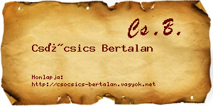 Csócsics Bertalan névjegykártya