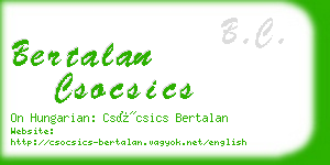 bertalan csocsics business card